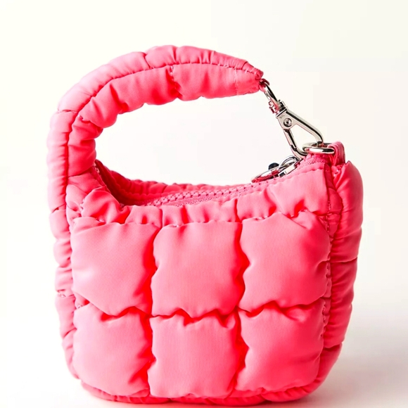 NWT FP Movement Quilted Micro Pouch With Handmade Bag Charm - Picture 3 of 12